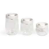 Livoo Set of 3 vacuum jars - - MEN401 - 400 ml. 800 ml. and 1.2 L - Borosciliate glass - Freezer safe