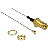 DeLOCK MHF I (v) - RP-SMA (v) kabel - Micro Coax (1,37 mm) - 50 Ohm / grijs - 0,20 meter