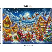 Wooden.City Houten Kerstpuzzels 1000 Stukken - Santa's Vrolijke Reis - Gemaakt in EU - 21.25 x 15.5 in