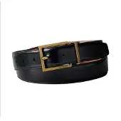 Calvin Klein Square Buckle Smooth Belt Black/cognac/old Gold Maat: 85 | Riemen Outlet | Heren | Zwart