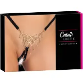 Cottelli - open string slip met sierdetail - zwart - S-L