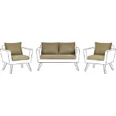 Beliani VITTORIA - Tuinkussenhoezen set - Olijfgroen - Polyester