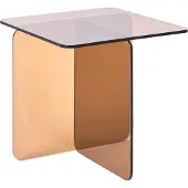 Beliani AMISK - Bijzettafel - Bruin - Glas