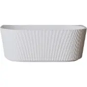 Mueller Almar half vrijstaand ligbad ribbel 180x80cm glans wit midden