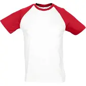 Sols Heren Funky Contrast T-Shirt met korte mouwen (Wit/rood)