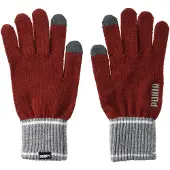 Puma Unisex gebreide winterhandschoenen voor volwassenen (Rood/Grijze Heide)