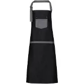Premier Unisex Domein Contrast Denim Bib Schort (Zwarte denim)