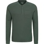 Mountain Warehouse Heren Selby Wafel Henley T-Shirt (Kaki Groen)