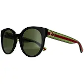 Gucci zonnebril GG0035SN 002 Zwart met groen en rood glittergroen