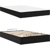 vidaXL Bedframe met matras 2 st Zwart Fluweel