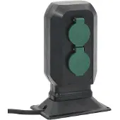vidaXL Tuinstopcontact en grondpin 4-wegs 15,5x11x24 cm zwart en groen