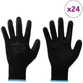 vidaXL Werkhandschoenen 24 pcs Zwart 9 / l Polyester