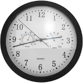 INF Stille wandklok met thermometer en hygrometer, diameter 30 cm