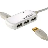 Roline USB 2.0 4-Poorts Hub met repeater, 12 m