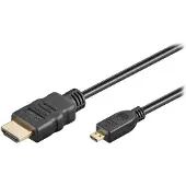 Goobay Micro HDMI naar HDMI kabel | | 1 meter (4K@60Hz, Verguld)