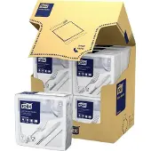 Tork tissue servet 39x39cm 3-laags 1/4-vouw wit 12x100