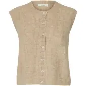 Selected Gebreide bodywarmer 'SLFLulu' sand