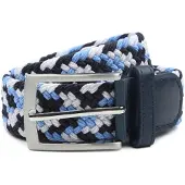 Suitable Geweven Riem Navy Blauw