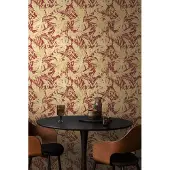 A.S. Création TROPISCHE BLADEREN BEHANG | Botanisch - Rood Goud Bruin - CosmoLiving