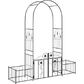 vidaXL Tuinboog met slot Zwart 203 x 50 x 218 cm