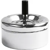 B2X Ronde draaiasbak/terras asbak zilver RVS 12 x 12 x 7 cm - Asbakken