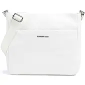 Mandarina Duck Leren schoudertas Mellow Leather Crossover Bag Blanc wit