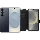 Samsung Galaxy S25 128GB Zilver 5G + BlueBuilt Book Case Zwart