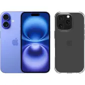 Apple iPhone 16 128GB Blauw + BlueBuilt Protective Back Cover Transparant