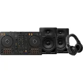 Pioneer DJ DDJ-FLX4 + DJ HDJ-X5 Zwart + DJ DM-50D Zwart