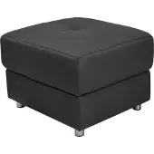 Loft 24 Pareli-Poef - Zwart PU Leer