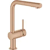 GROHE Keukenmengkraan minta l-uitloop uittrekbare dual spray warm sunset geborsteld