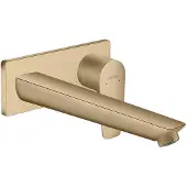 Hansgrohe Wastafelmengkraan talis e afdekset uitloop 22.5 cm en afvoerplug brushed bronze