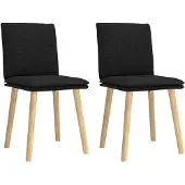 vidaXL Eetkamerstoelen 2 st stof zwart