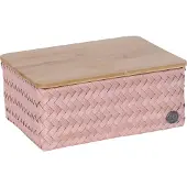 Handed By Opbergmand met deksel - Mand - Opberger - Speelgoedmand - Woonkamer - Kinderkamer - Babykamer - Top Fit medium high - koperroze - copper blush