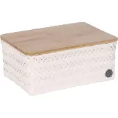 Handed By Opbergmand met deksel - Mand - Opberger - Speelgoedmand - Woonkamer - Kinderkamer - Babykamer - Top Fit medium high - beige - champagne