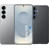 Samsung Galaxy S25 128GB Zilver 5G + Kindsuit Back Cover Zwart