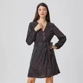 Smart & Joy Glitterjurk met wikkeleffect