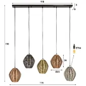 Present Time hanglamp 5l web mix mat nikkel mix kleur