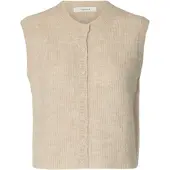Selected Gebreide bodywarmer 'SLFLulu' sand