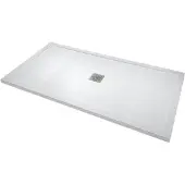 Linie Lido douchebak 160 x 90 cm composietmarmer mat wit leisteenstructuur
