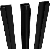 Linie set hoekprofiel + zijprofielen voor douchewandbekleding 260 cm mat zwart