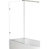 Luca Varess Solid enkele badwand 80 cm helder glas glanzend chroom profiel