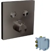 Blaufoss Smartbox Switch-Line inbouw thermostaat 2 uitgangen Brushed GunMetal incl. inbouwelement