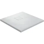Linie Rumba douchebak 80 x 80 cm acryl mat wit leisteenstructuur