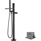 Blaufoss Sonic vrijstaande badkraan thermostatisch mat zwart