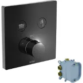 Blaufoss Smartbox Switch-Line inbouw thermostaat 2 uitgangen Glanzend Zwart incl. inbouwelement