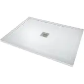 Linie Lido douchebak 120 x 90 cm composietmarmer mat wit leisteenstructuur