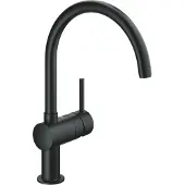 GROHE Minta 1 gats keukenkraan met draaibare C uitloop zwart