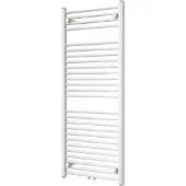 VIPERA Kanza enkele handdoekradiator 50 x 120 cm centrale verwarming mat wit zij- en middenaansluiting 691W