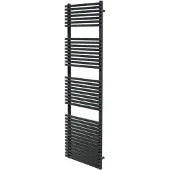 VIPERA Vesuvio enkele handdoekradiator 50 x 180 cm centrale verwarming mat zwart zij- en middenaansluiting 1.232W
